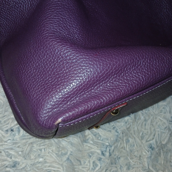 Dooney And Bourke Elegant Purple Leather Hobo Bag - Picture 16 of 16